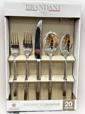 Brandani Italian Flatware Set 20 pieces 18/10 Diamant